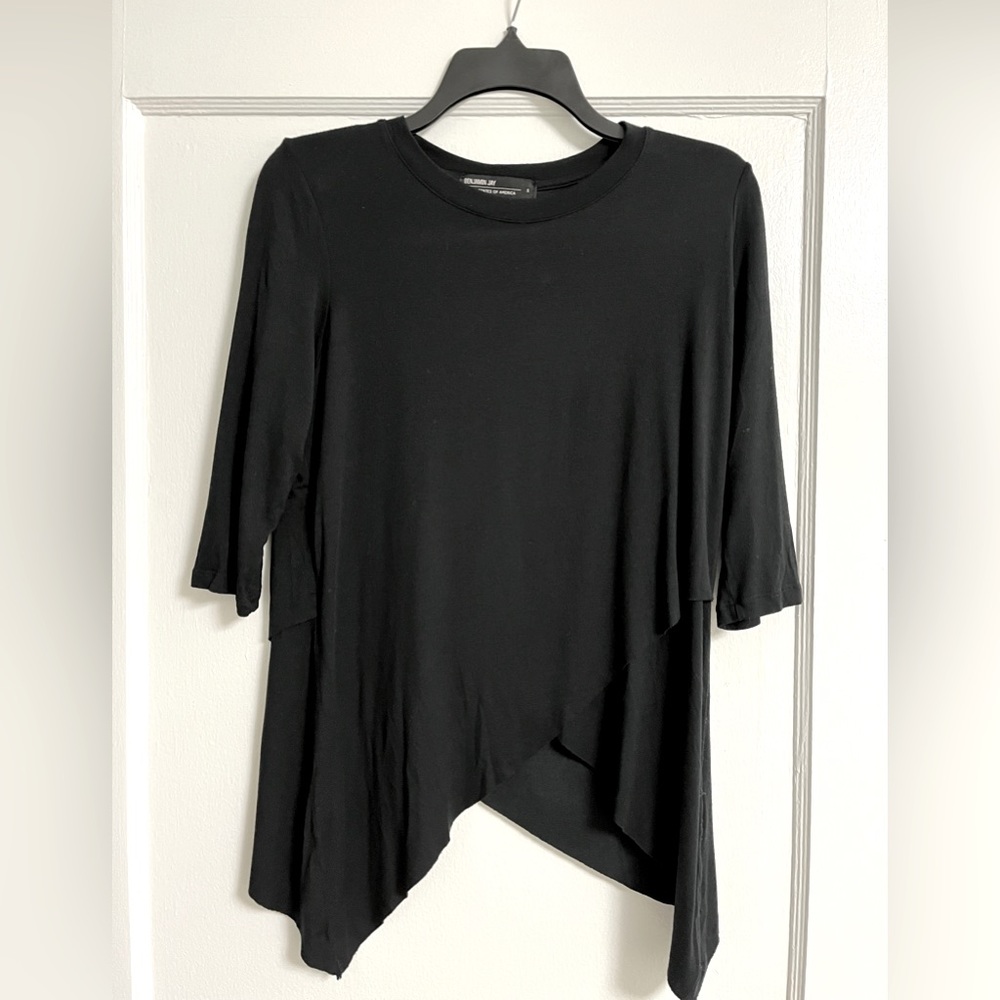 Asymmetrical Handkerchief Top by Benjamin Jay - Size Small Black